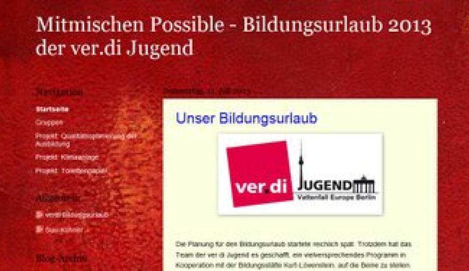 Während des Bildungsurlaubs wurde ein Blog erstellt.