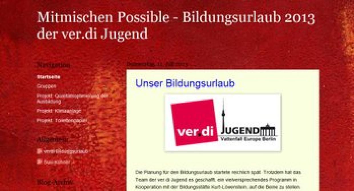 Während des Bildungsurlaubs wurde ein Blog erstellt.